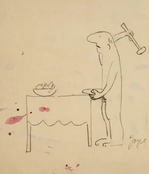 JOYCE WIELAND "SELF FLAGELLATION" PENCIL ON PAPER, c. 1985