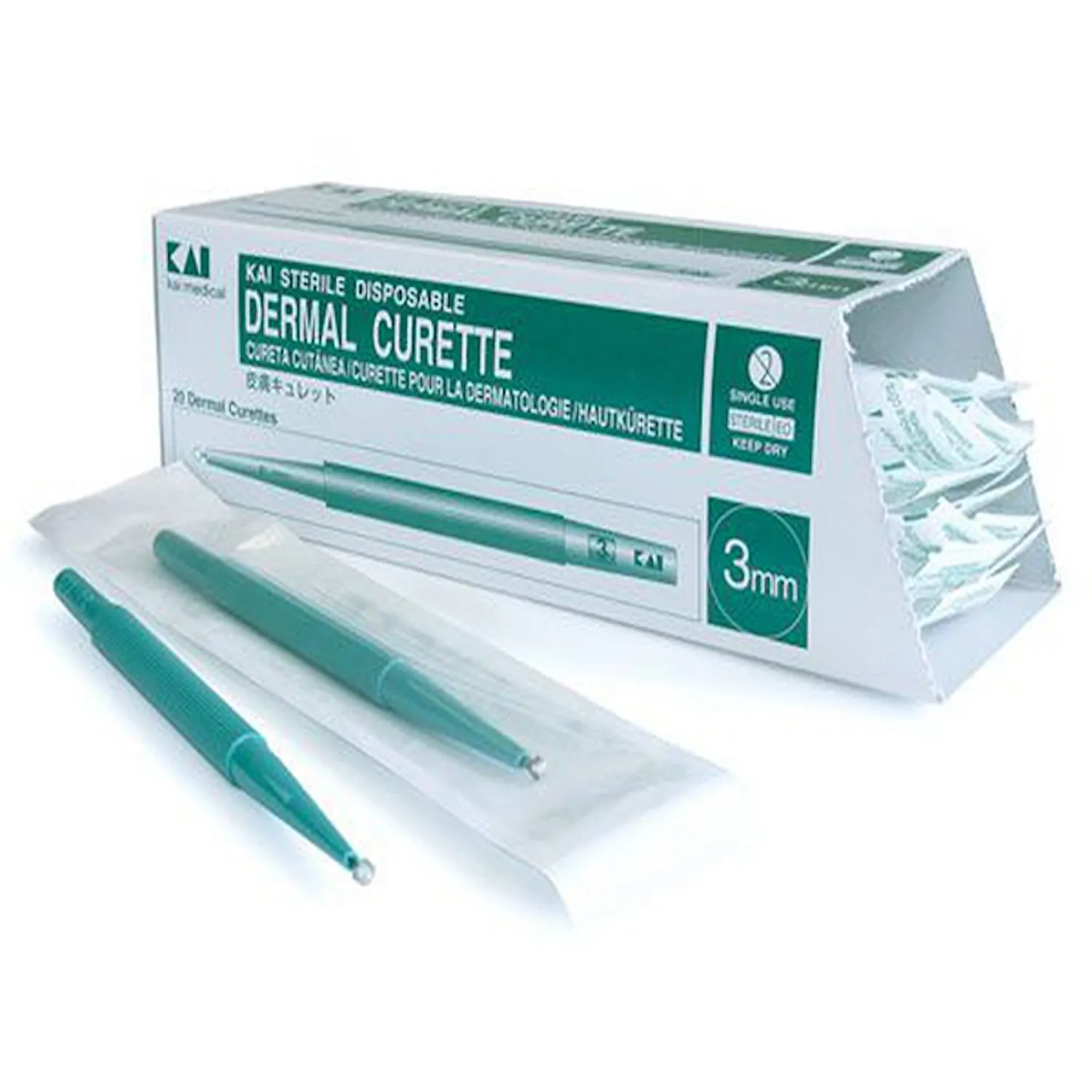 Kai Disposable Dermal Curettes | 7mm | Pack of 20