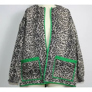 Kelly Green Leopard Print Jacket
