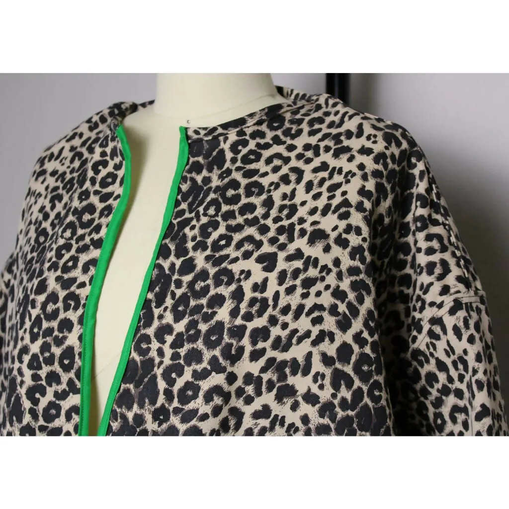 Kelly Green Leopard Print Jacket