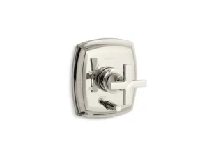 KOHLER K-T98759-3 Margaux Rite-Temp(R) pressure-balancing valve trim with push-button diverter and cross handles, valve not included