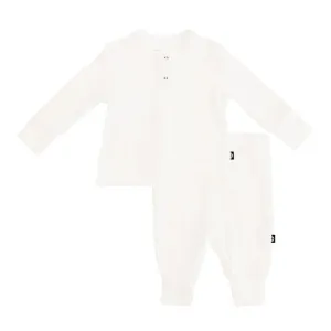 Kyte Baby Ribbed Infant Henley Set (Oat)