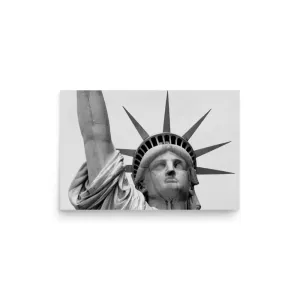 Lady Liberty's Gaze – Black & White Statue of Liberty Poster