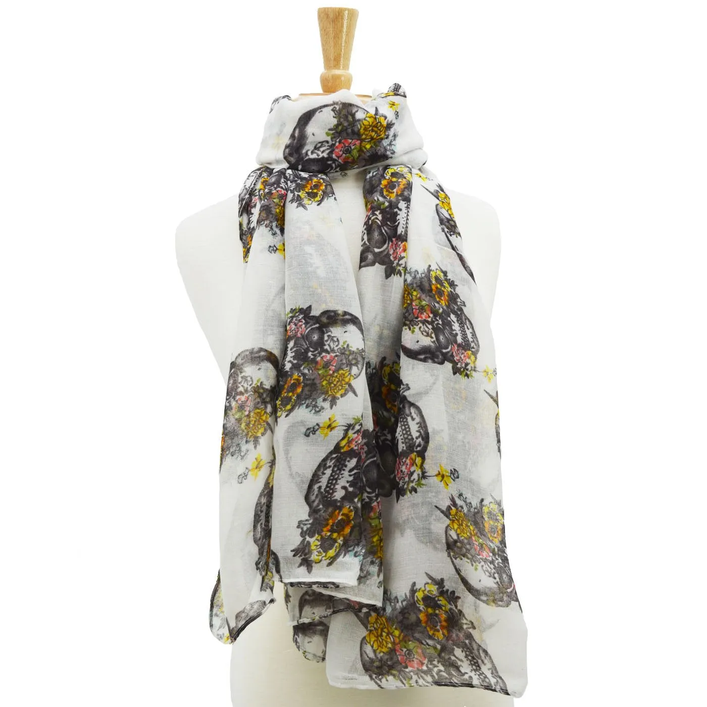 Lana Skull Floral Print Scarf