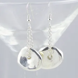 Large Minimalist Sterling Disk Earrings