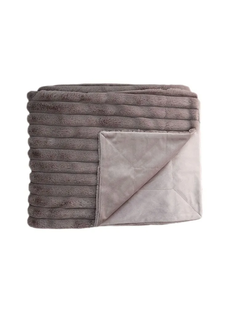Linen House Decadence Fur Throw 150x200cm Tigers Eye