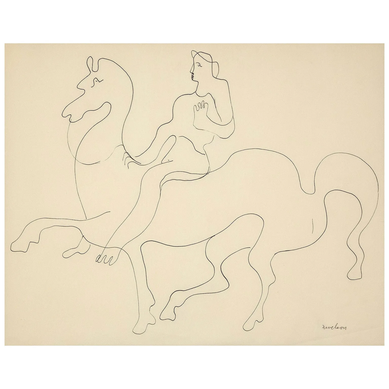 LOUISE NEVELSON "LADY GODIVA" DRAWING, 1930