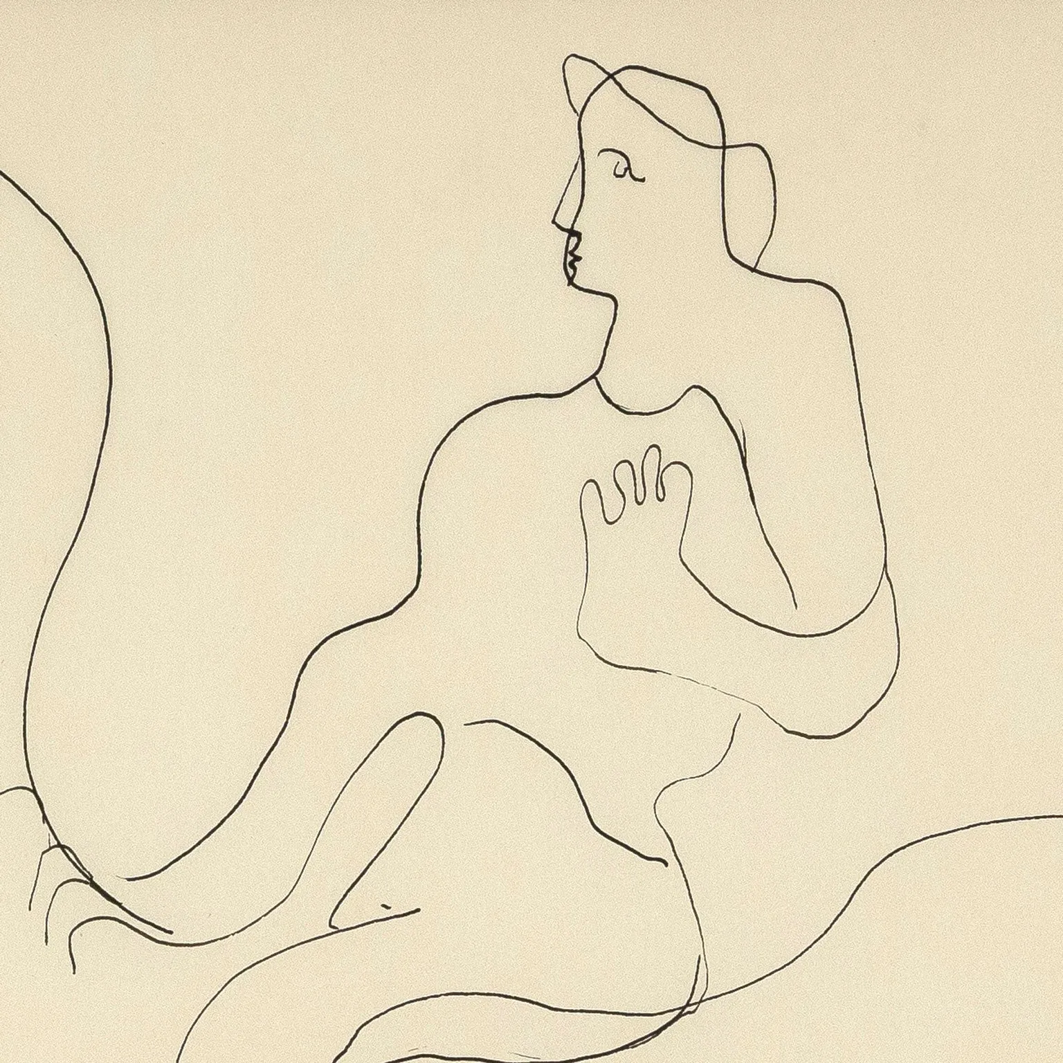 LOUISE NEVELSON "LADY GODIVA" DRAWING, 1930
