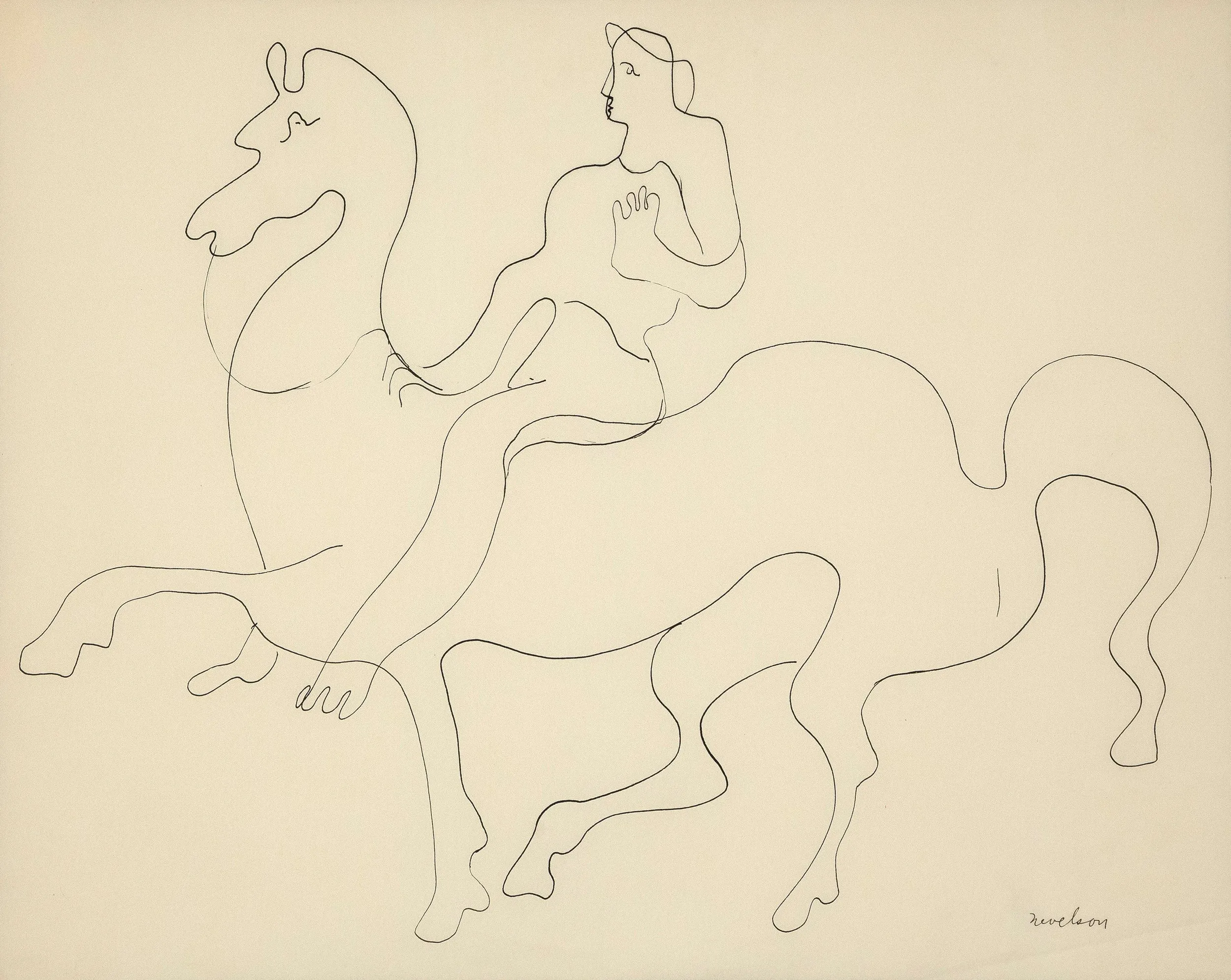LOUISE NEVELSON "LADY GODIVA" DRAWING, 1930