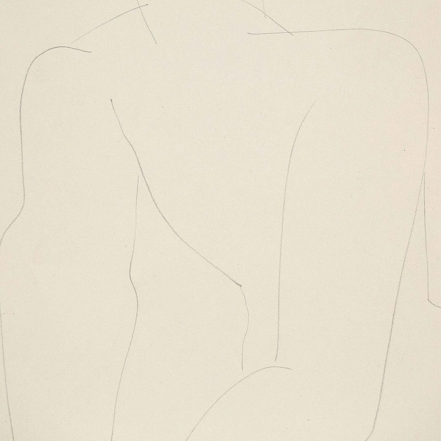 LOUISE NEVELSON "MALE NUDE" DRAWING, 1932