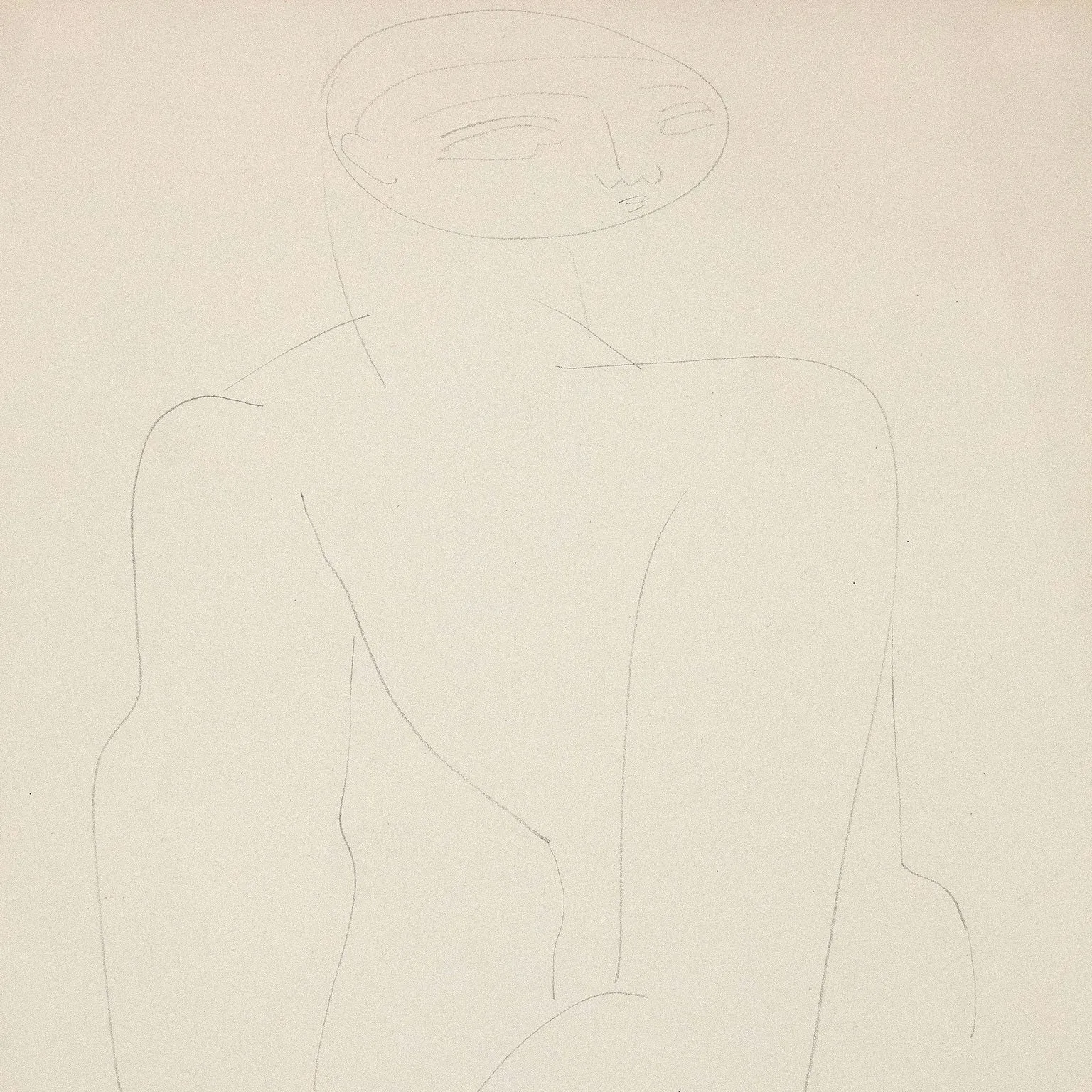 LOUISE NEVELSON "MALE NUDE" DRAWING, 1932