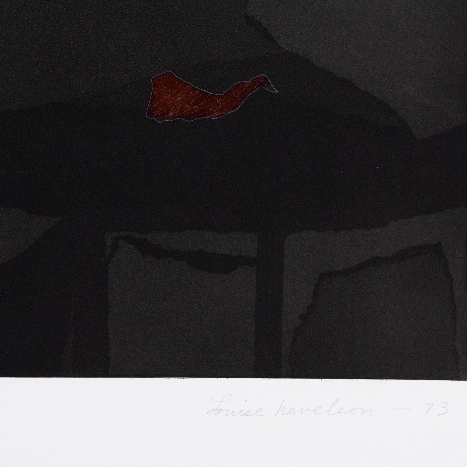 LOUISE NEVELSON "PURPLE STRIPE" AQUATINT, 1973