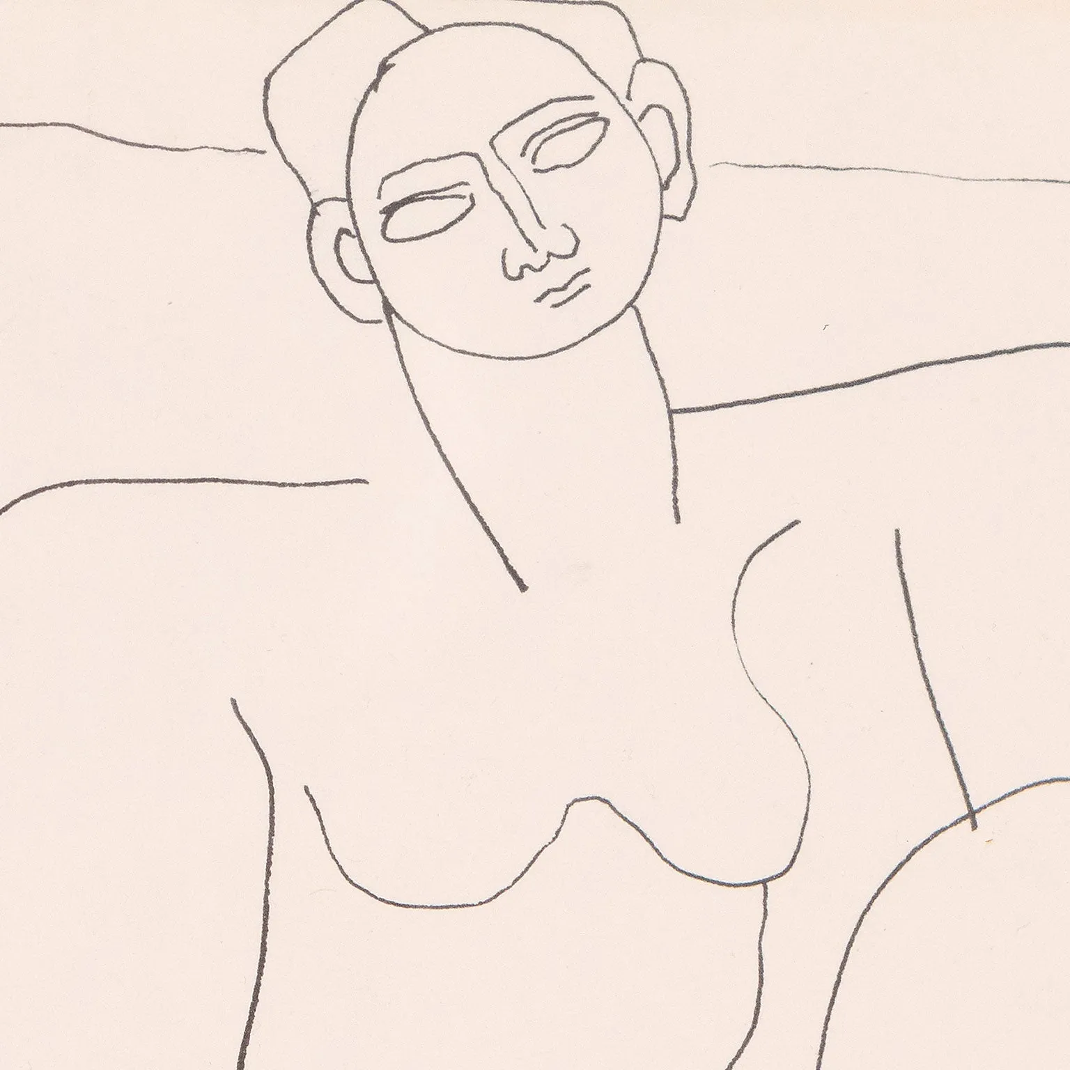 LOUISE NEVELSON "RECLINING NUDE" DRAWING, 1930
