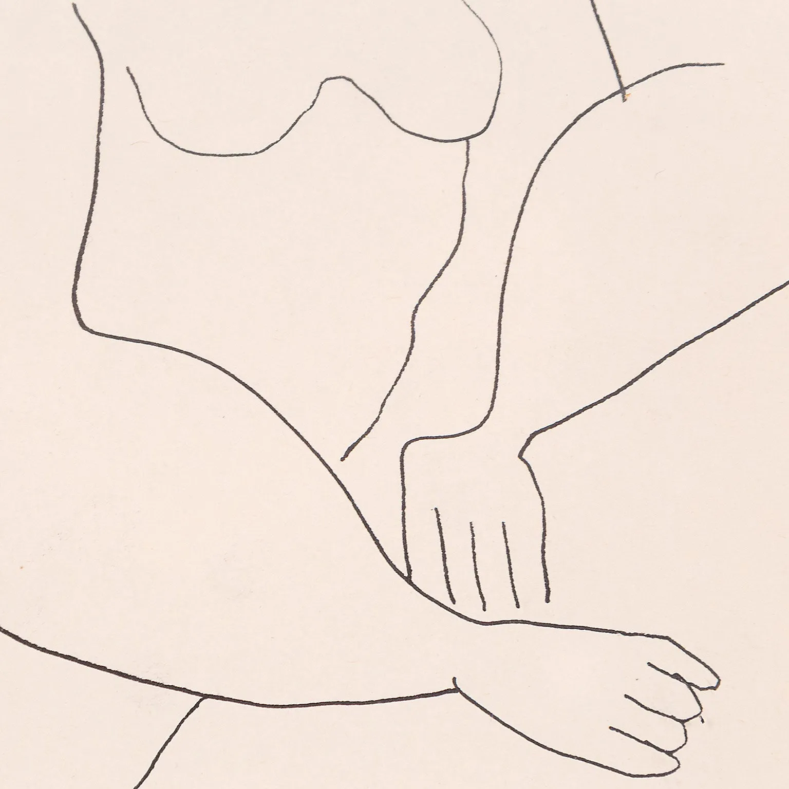 LOUISE NEVELSON "RECLINING NUDE" DRAWING, 1930