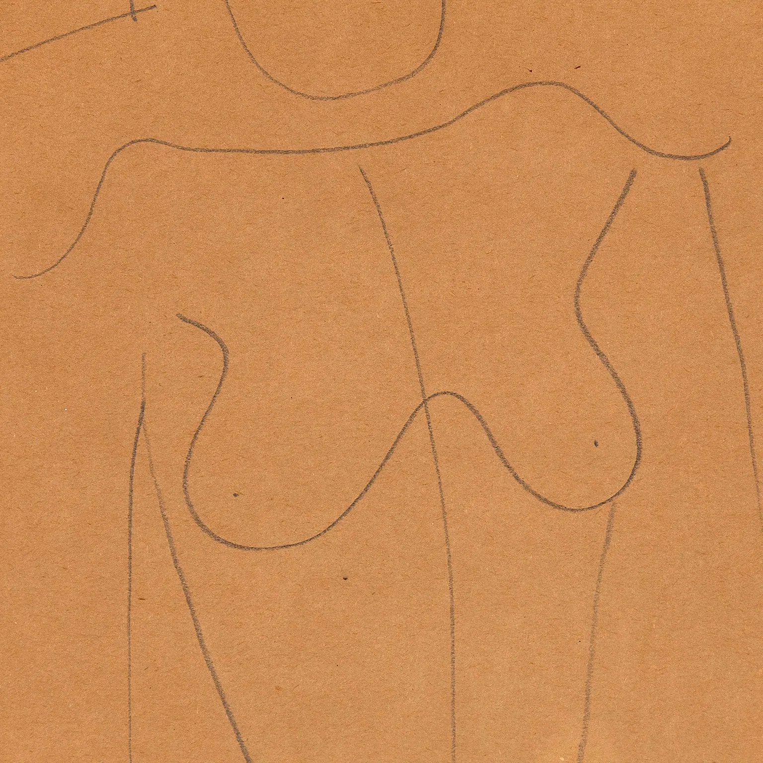 LOUISE NEVELSON "SEATED FEMALE NUDE" DRAWING, c. 1930