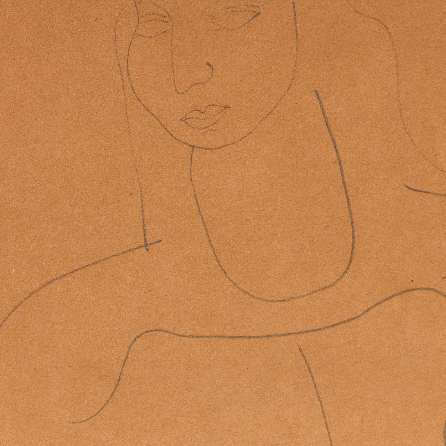 LOUISE NEVELSON "SEATED FEMALE NUDE" DRAWING, c. 1930