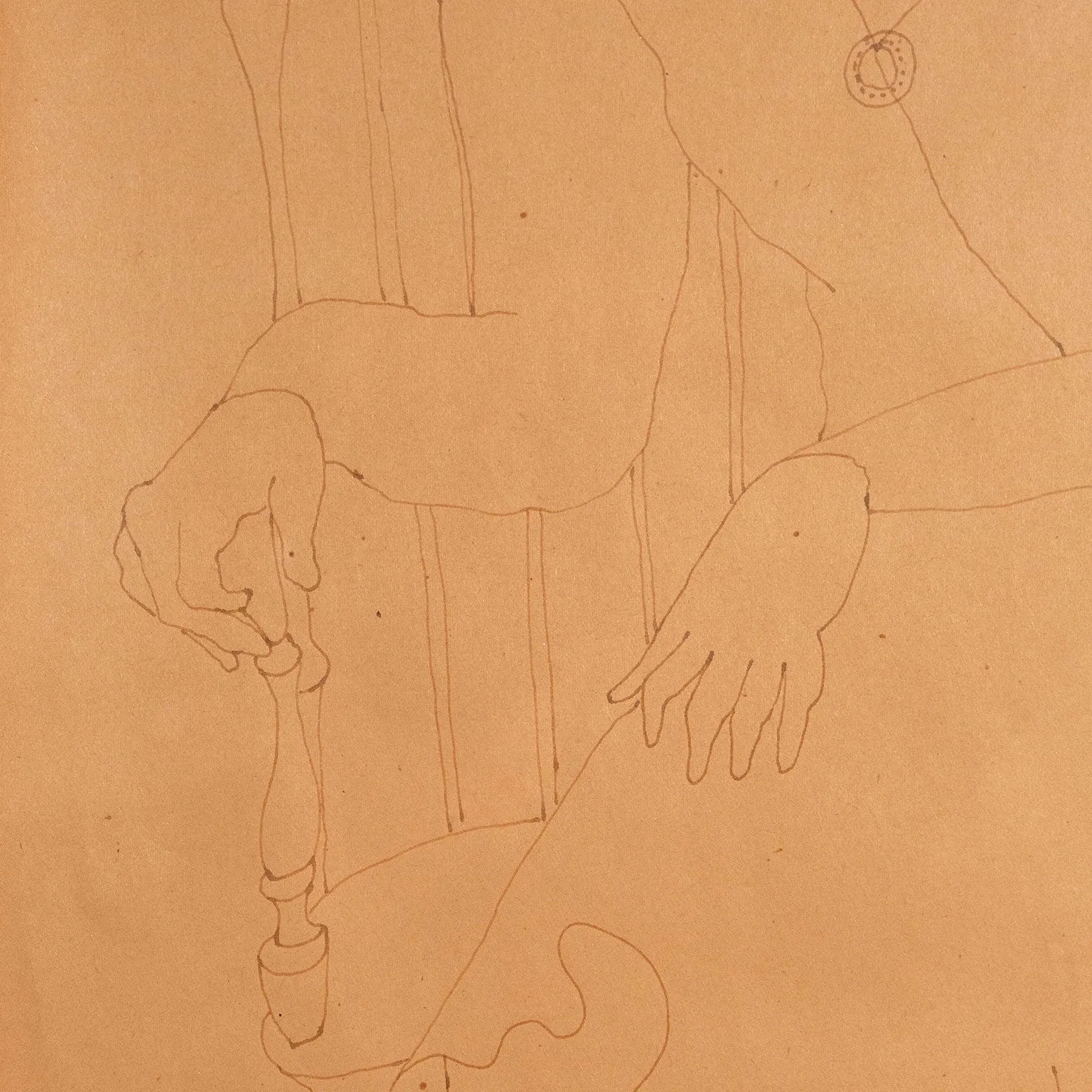 LOUISE NEVELSON "SEATED WOMAN" DRAWING, 1934