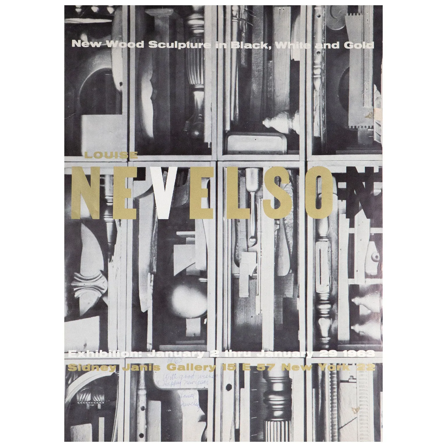 LOUISE NEVELSON "SIDNEY JANIS GALLERY EXHIBITION POSTER" 1963