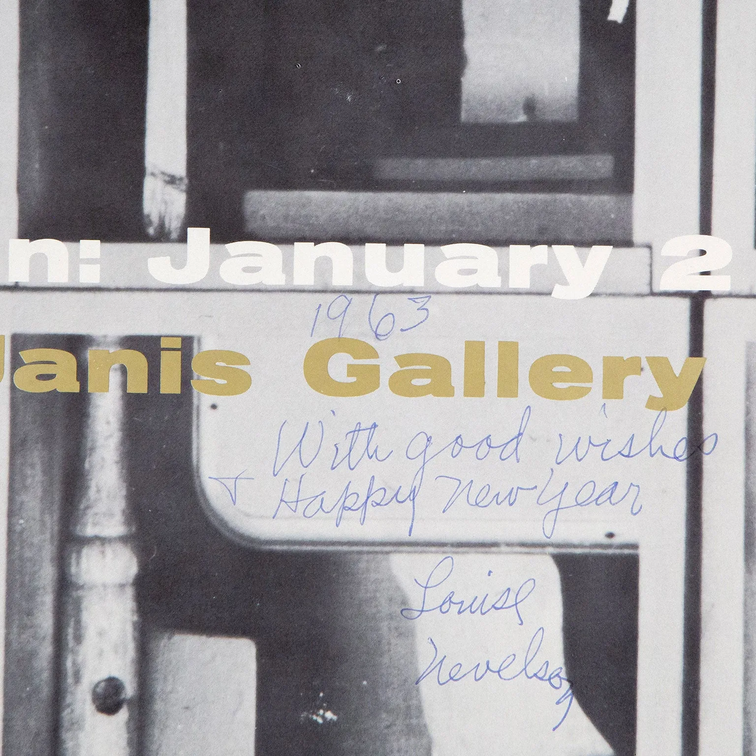 LOUISE NEVELSON "SIDNEY JANIS GALLERY EXHIBITION POSTER" 1963
