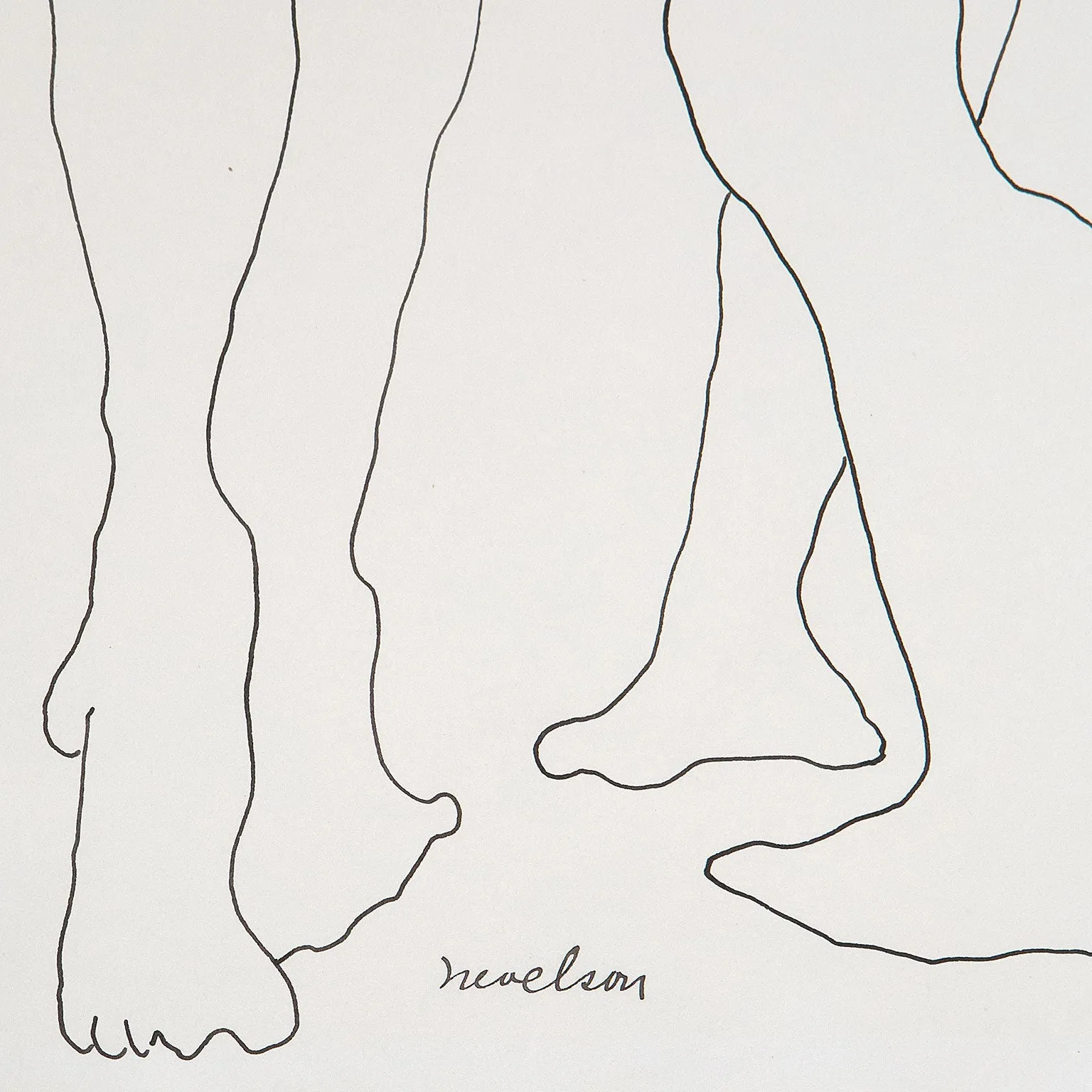 LOUISE NEVELSON "TWO NUDES" DRAWING, 1930