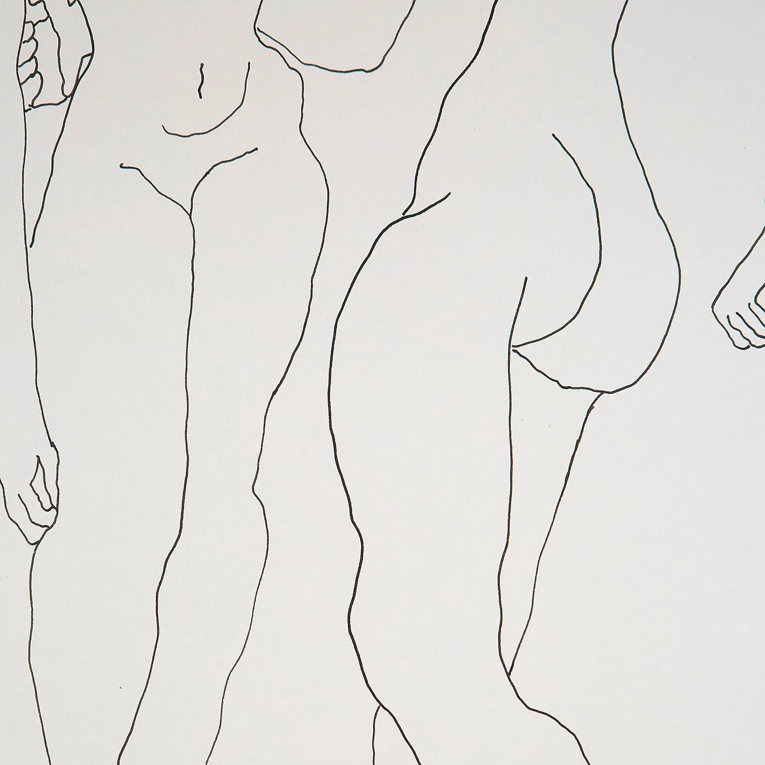 LOUISE NEVELSON "TWO NUDES" DRAWING, 1930