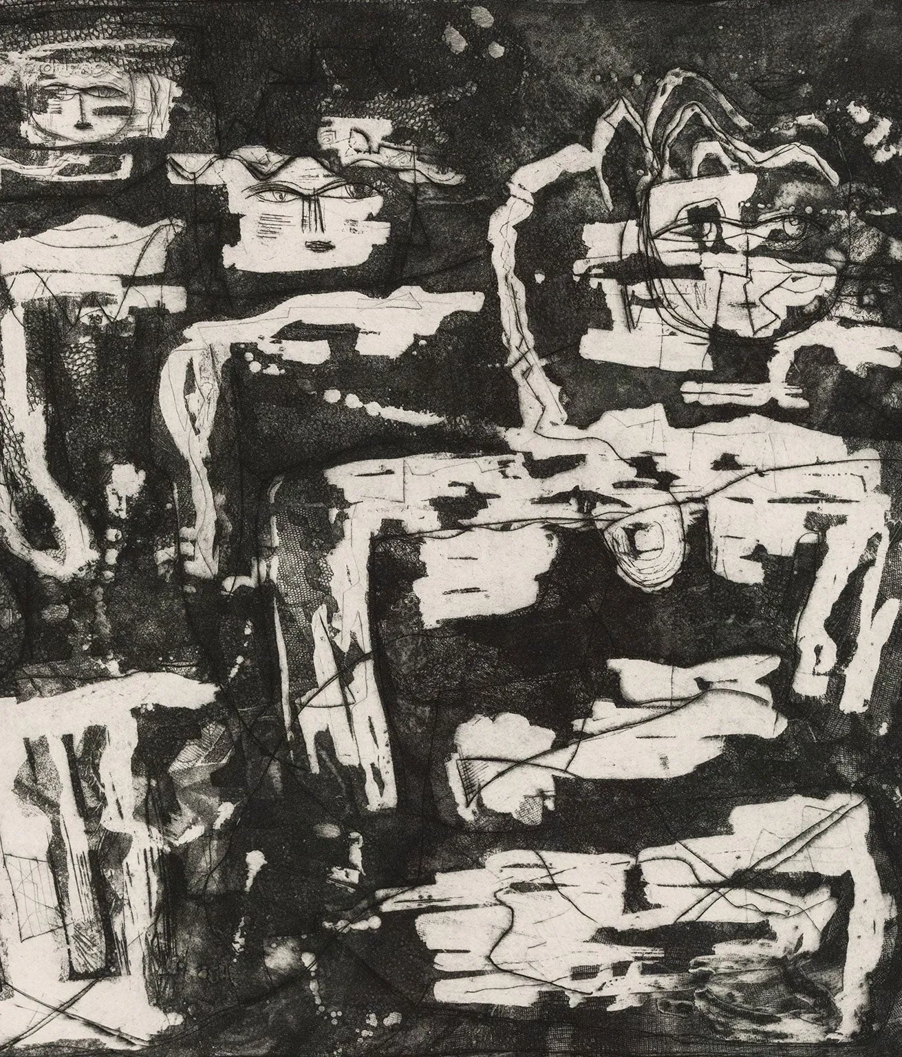 LOUISE NEVELSON “THE STONE FIGURES THAT WALK AT NIGHT” 1953