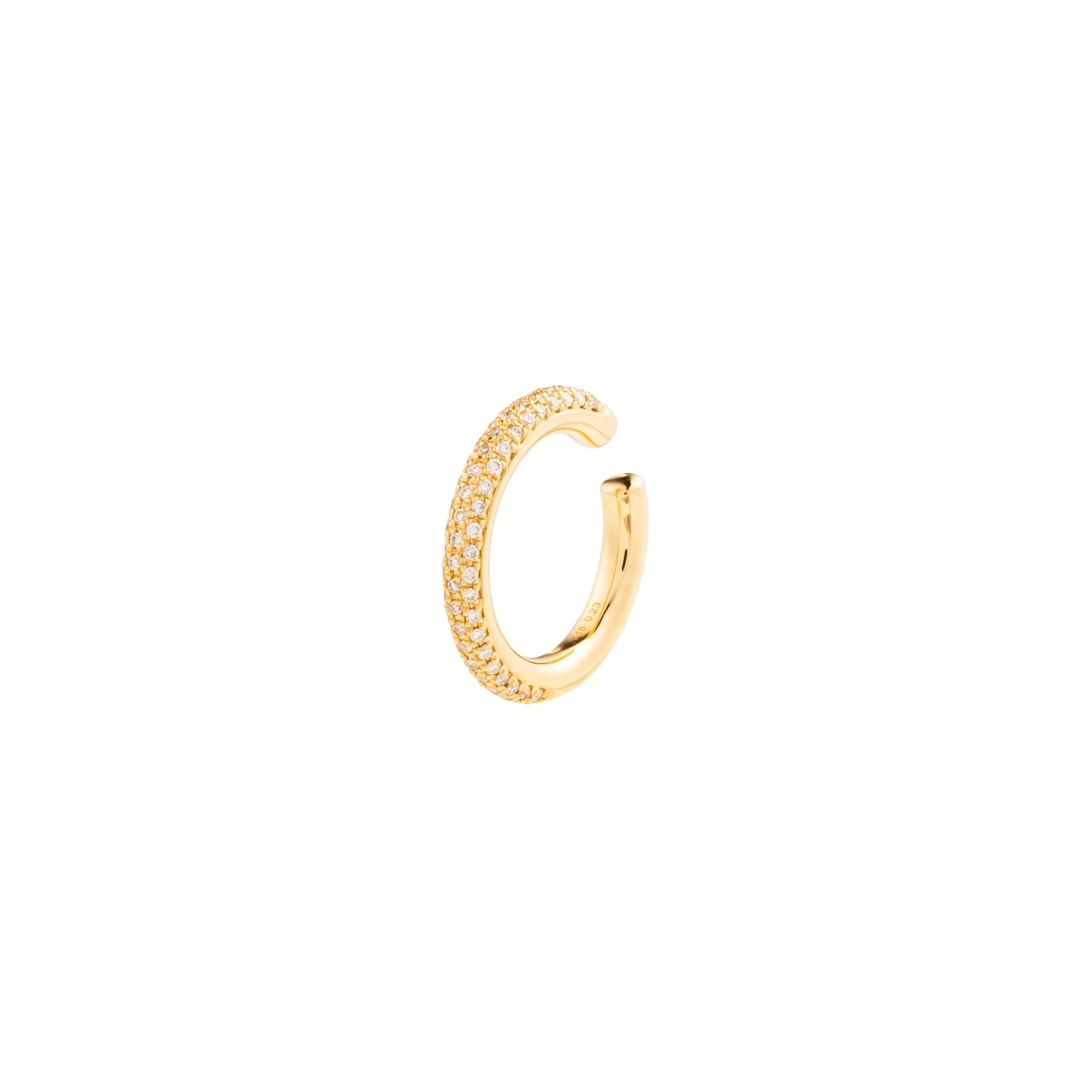 【Made-To-Order】 18K ALL ABOUT BASICS 3-Row Pavé Diamond Ear Cuff Medium size