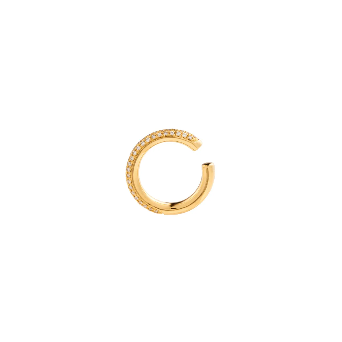 【Made-To-Order】 18K ALL ABOUT BASICS 3-Row Pavé Diamond Ear Cuff Medium size