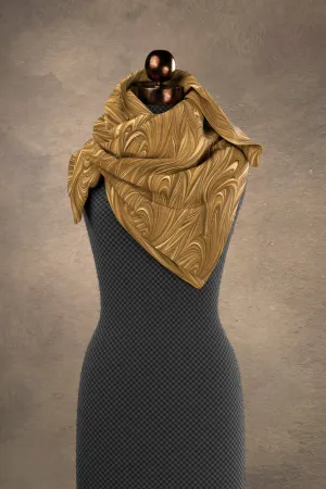 Marbled Twill Sepia Square Scarf