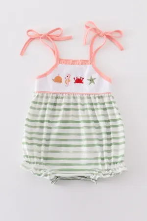 Marine Creature Embroidery Stripe Bubble