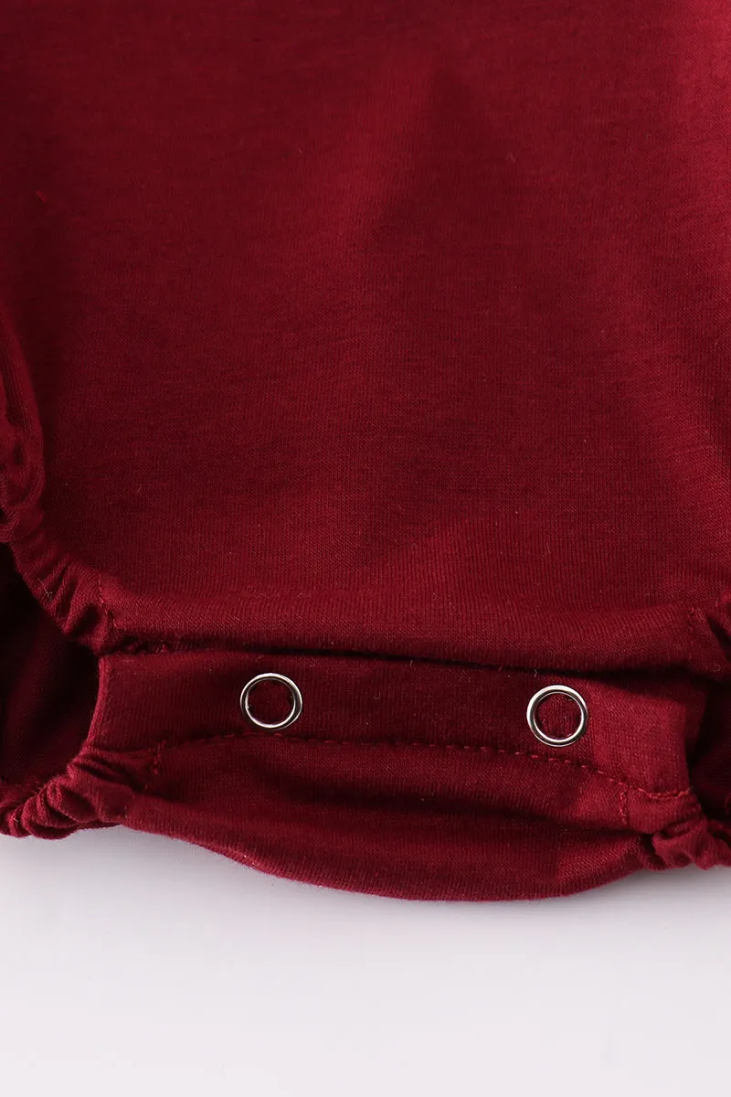 Maroon Mississippi Embroidery Girl Bubble