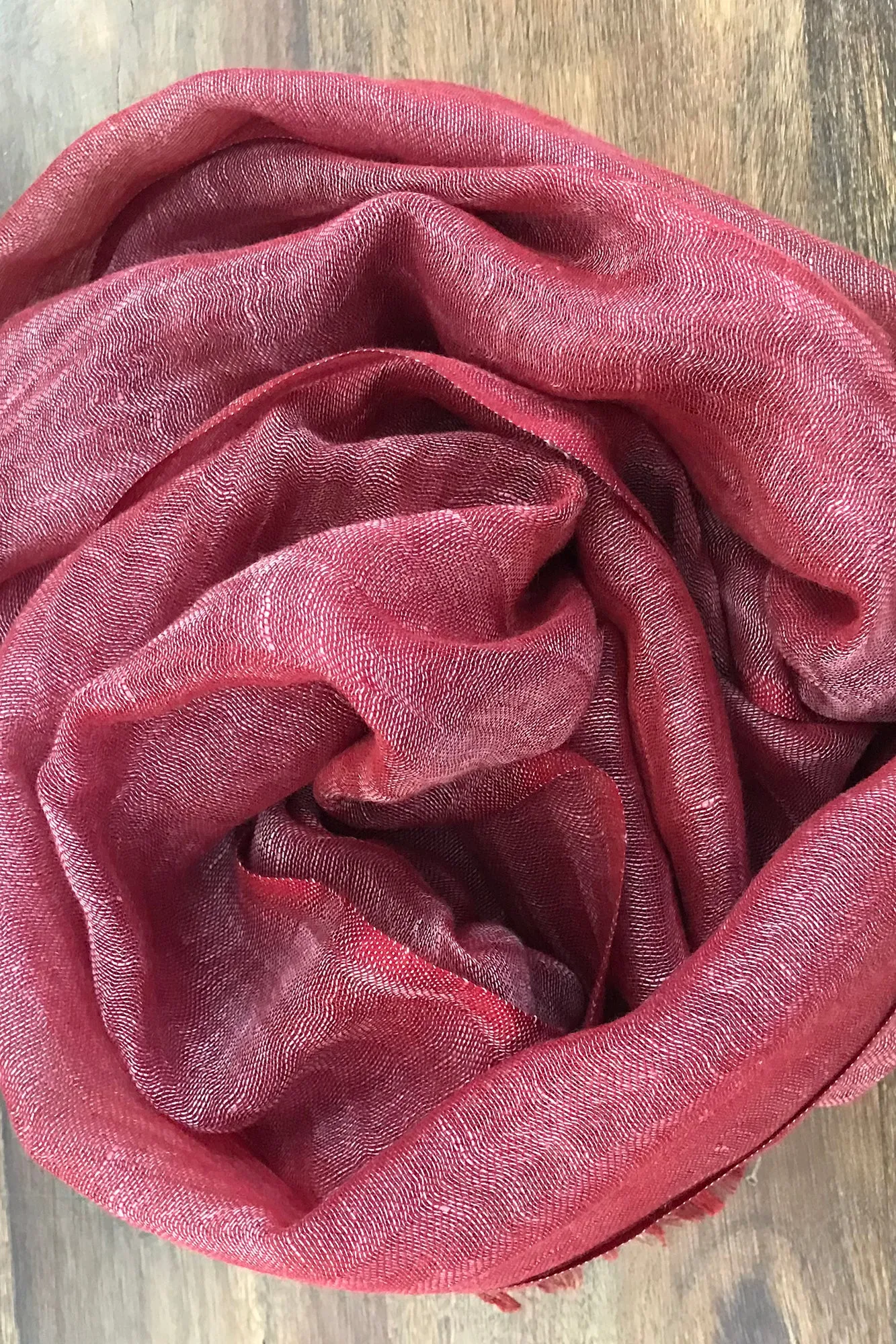 Maroon Silk Linen Cashmere Scarf