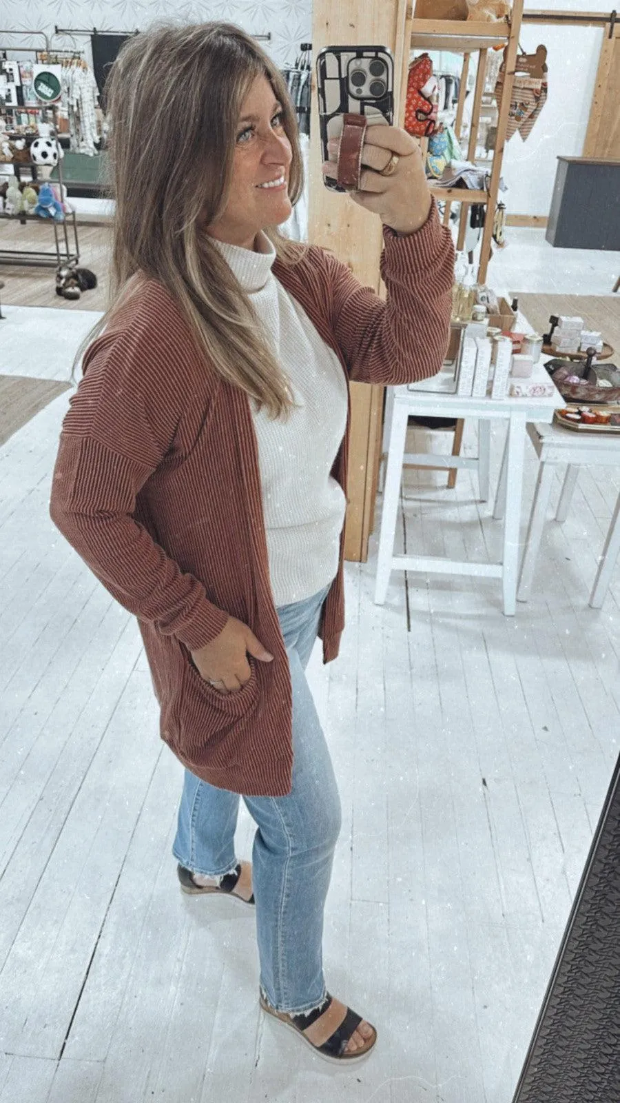 Marsala Ribbed Cardigan