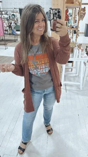 Marsala Ribbed Cardigan