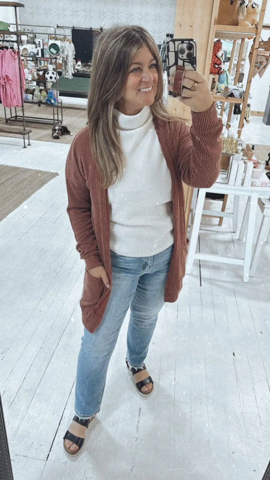 Marsala Ribbed Cardigan