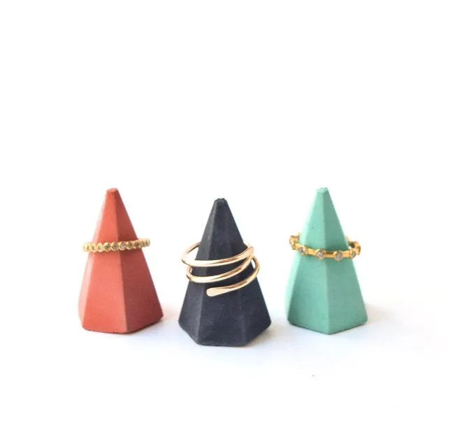 Mini Ring Cone - Jewelry Cone - Concrete RIng Cone - Ring Holder - Cement - Modern - Minimalist - Engagement Ring - Shower Gift Ring Display