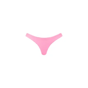 Minimal Full Coverage Bikini Bottom - Taffy Pink Ribbed