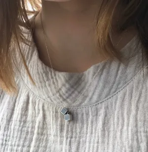 Minimalist Double cube Necklace