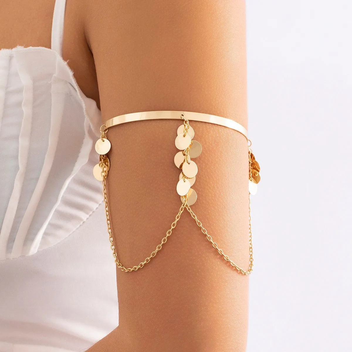Minimalist Layered Sequins Arm Cuff
