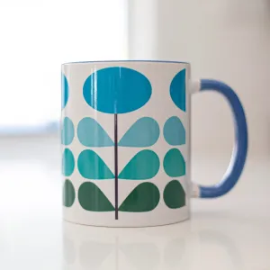 Mod Lounge Paper Company Mod Blue Flower Coffee Mug 11oz