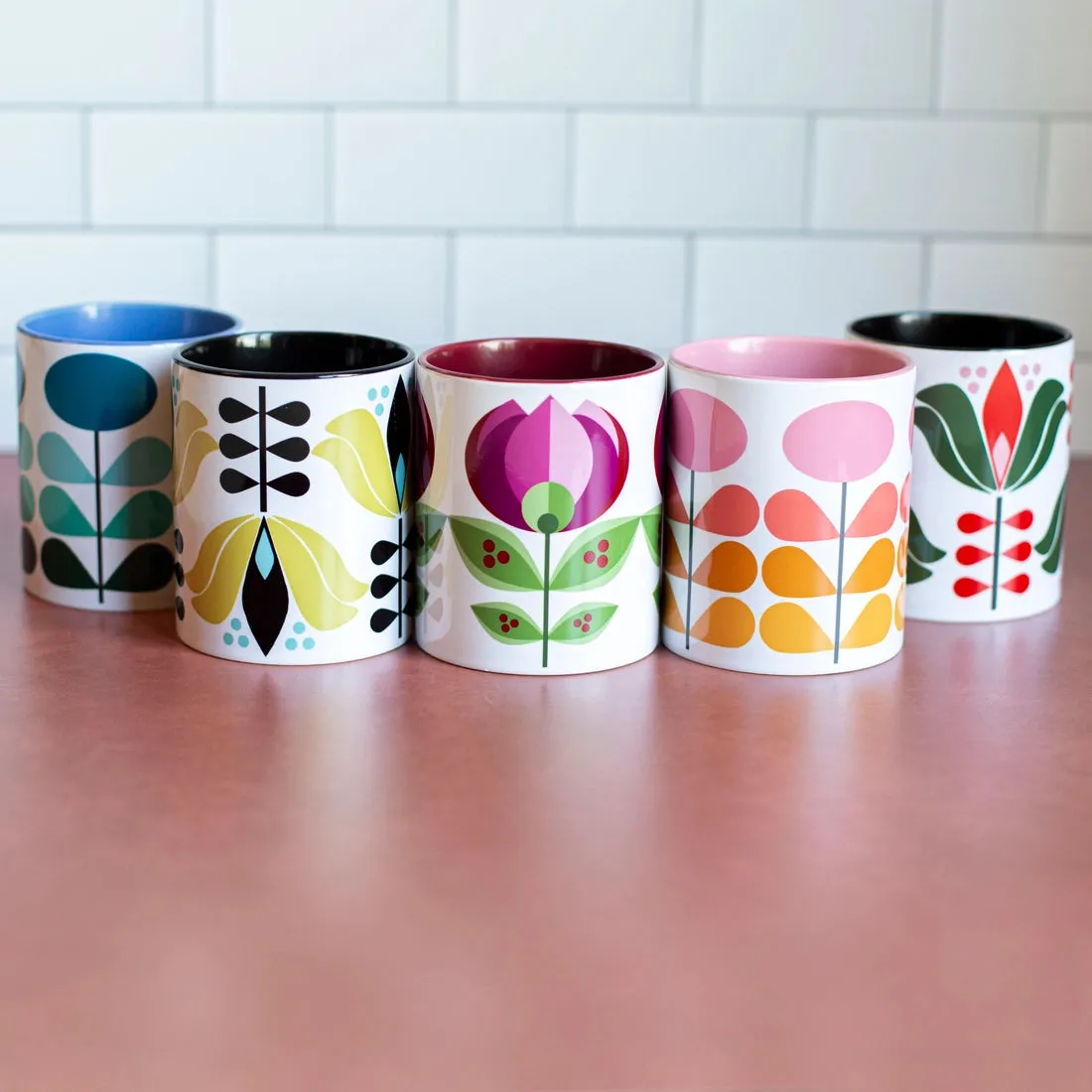 Mod Lounge Paper Company Mod Blue Flower Coffee Mug 11oz