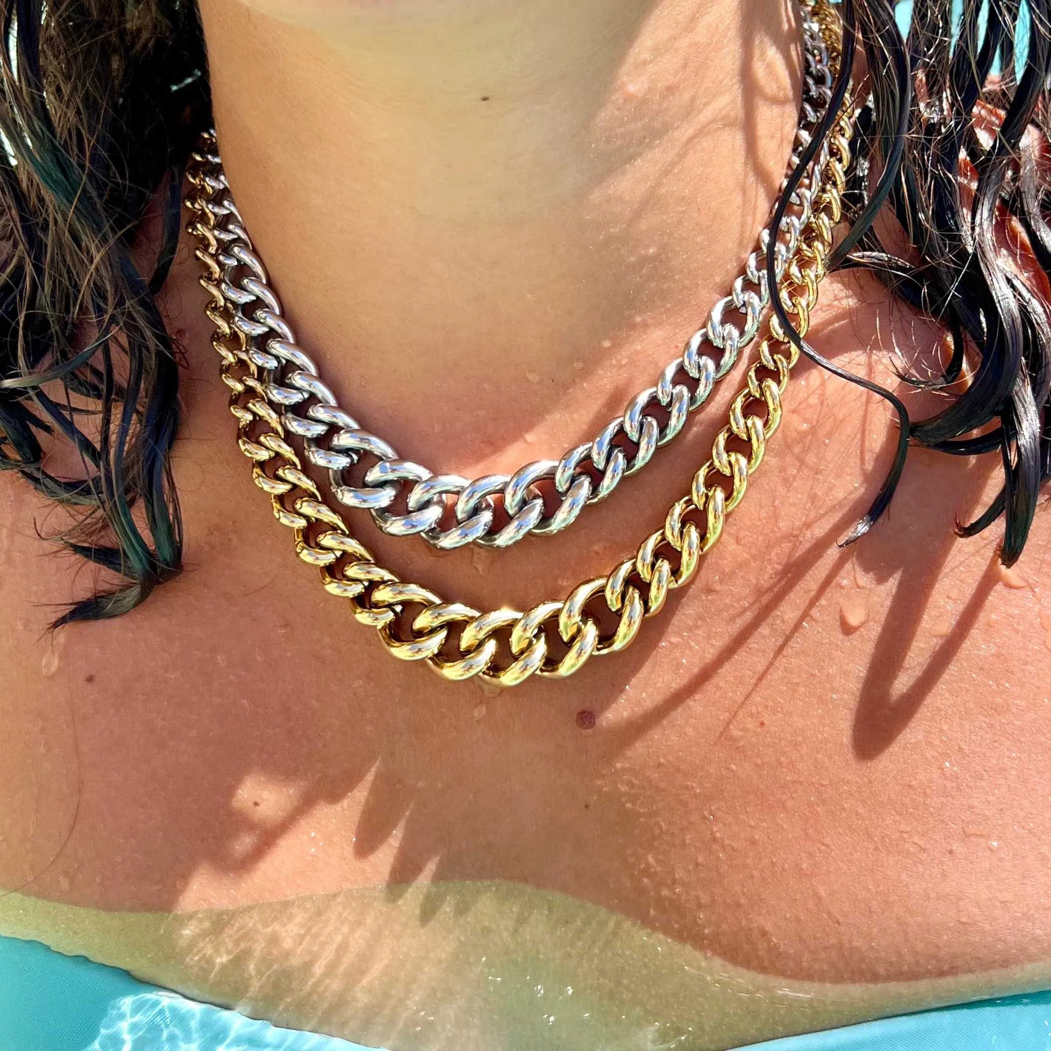Modern Chain Silver Necklace