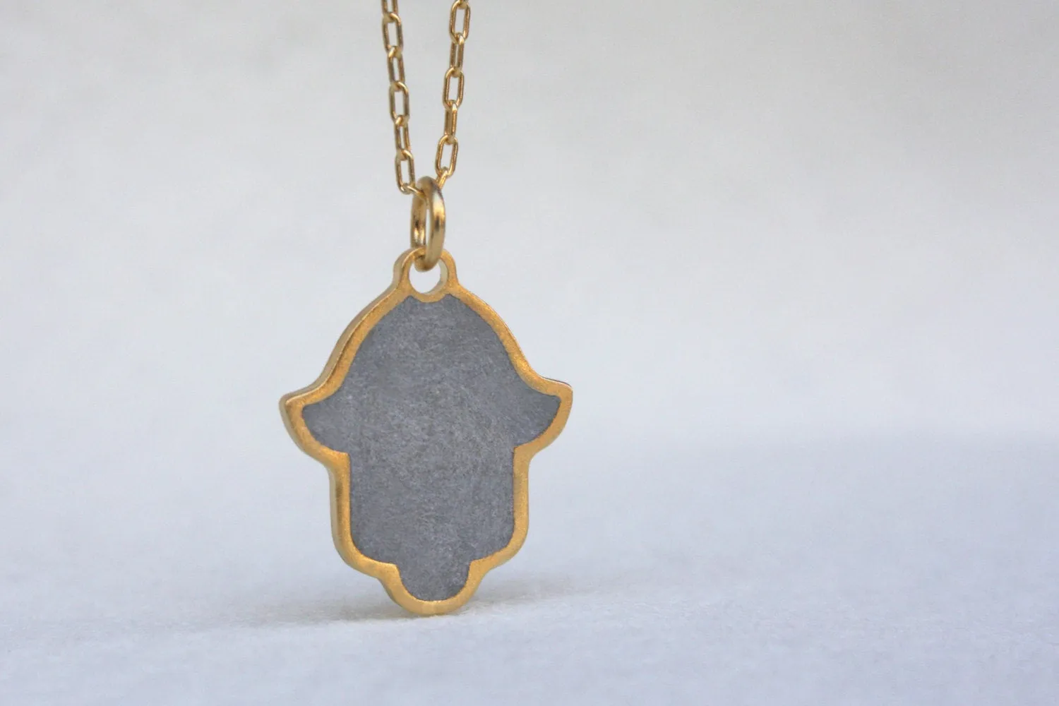 Modern Judaica Gold Hamsa Necklace