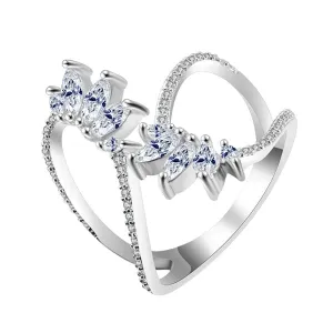 Modern Minimalist Crystal Open Ring