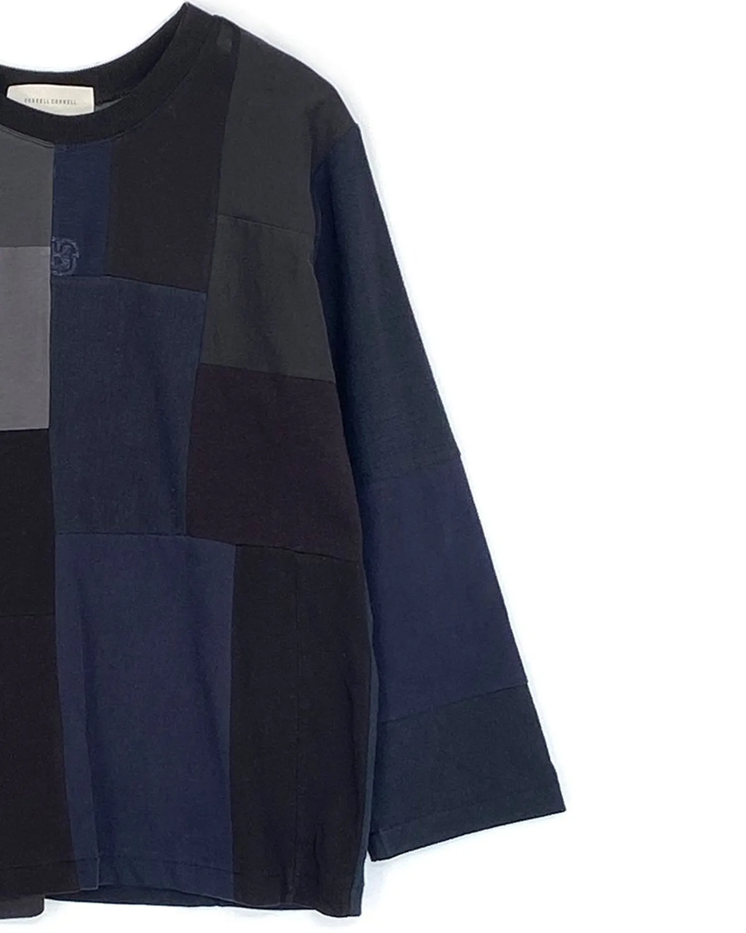 Mono recycled Long sleeves tee in Black/Charcoal