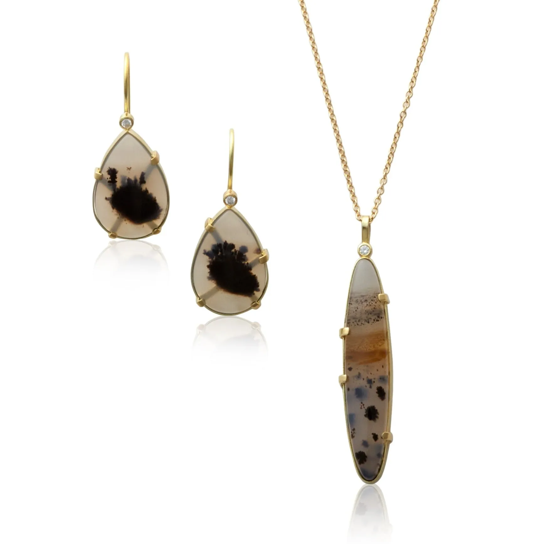 montana agate pear drop earrings