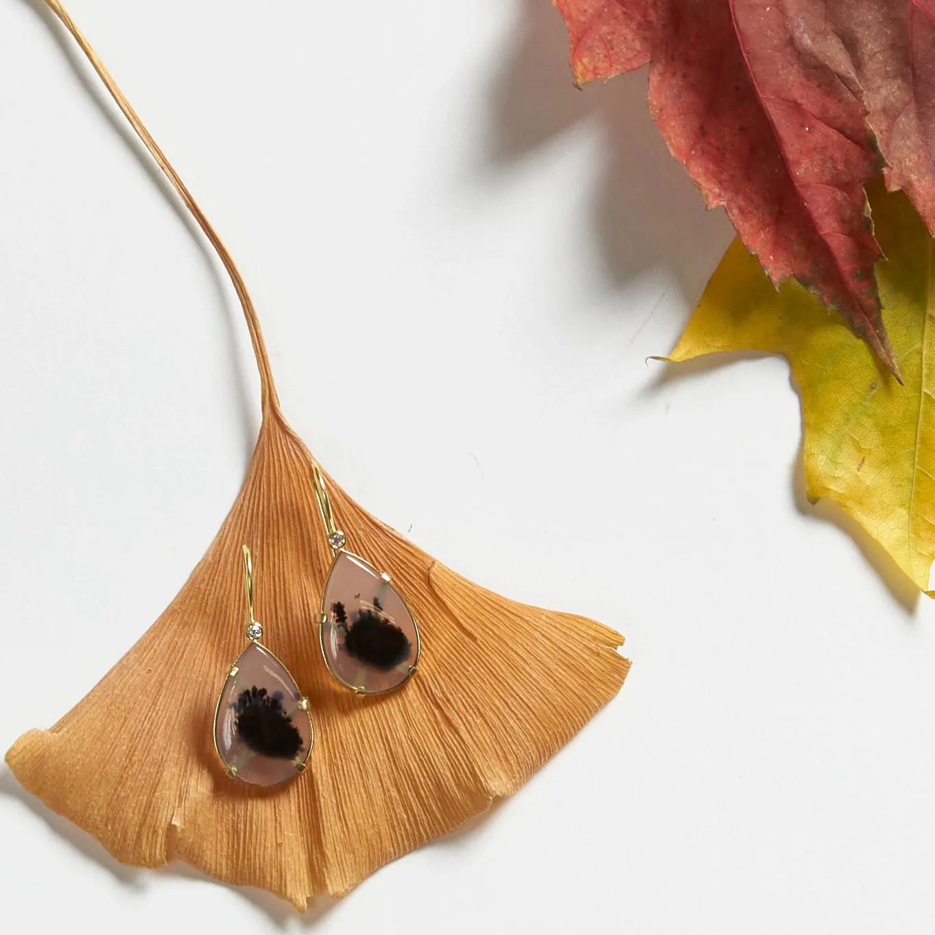 montana agate pear drop earrings