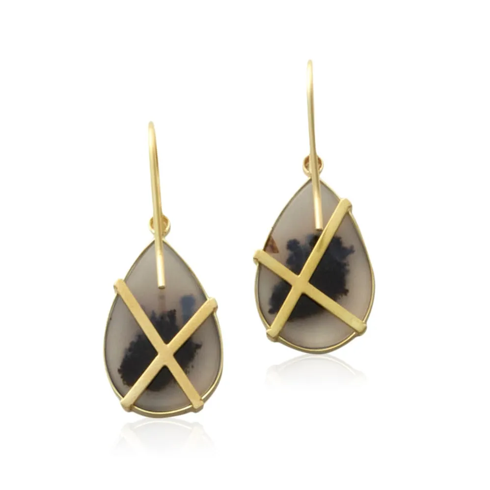 montana agate pear drop earrings