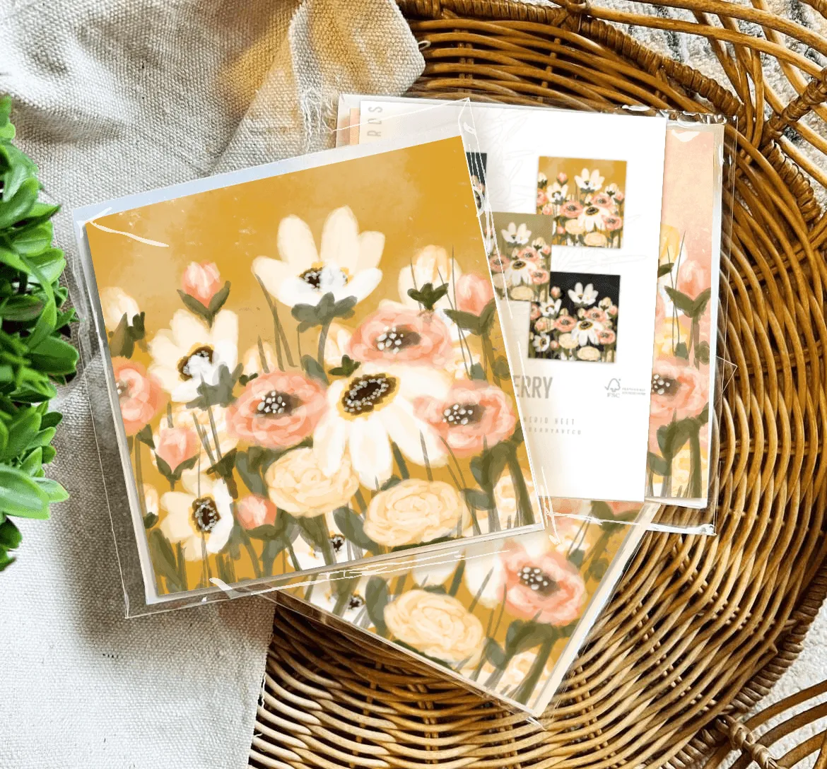 Moody Floral Note Card