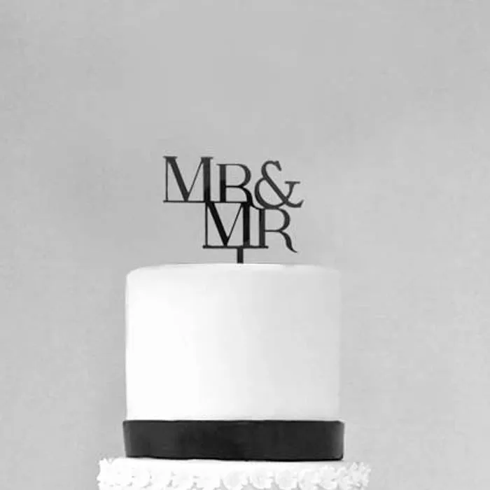 Mr and Mr Wedding Cake Topper Groom and Groom Gay Premium Cake Topper